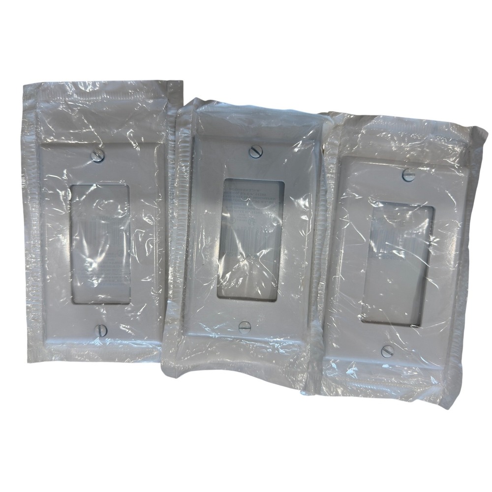 Leviton R52-80401-W Decora Wall Plate White Single Gang Rocker Cover 3 Pack